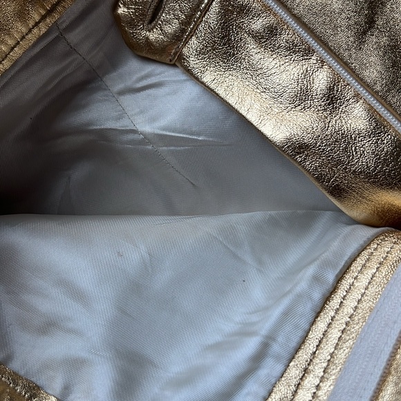 Sandro Orne Gold Metallic Cropped Leather Pants Size 36 FR / 4 US - Picture 10 of 15